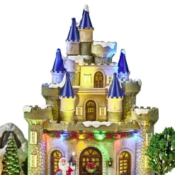 Fête foraine lumineuse animée musicale 58LED carrousel village de Noël