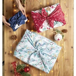 Furoshiki Tissu d'emballage réutilisable x5