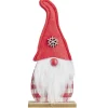 Gnome à poser en bois rouge et blanc L10,5xl4,5xH24cm
