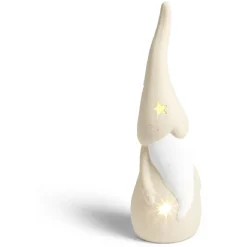 Gnome lumineux à poser beige H22,5cm