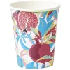 Gobelet carton motif exotique grenade feuillage multicolore 25cl x10
