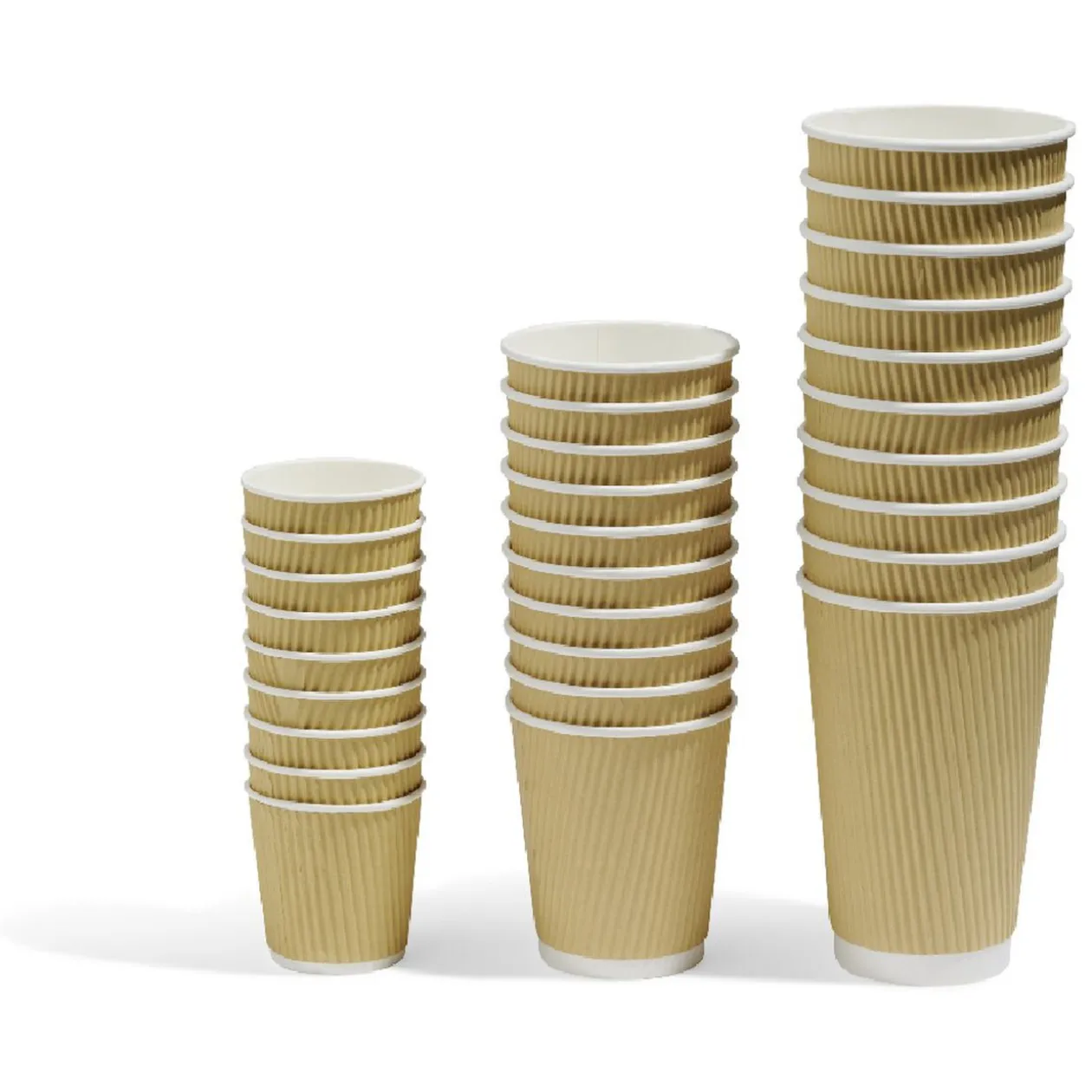 Gobelet cartonné extérieur cannelé beige et blanc 20 cl x10