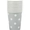 Gobelet en carton argenté design pois blancs x10