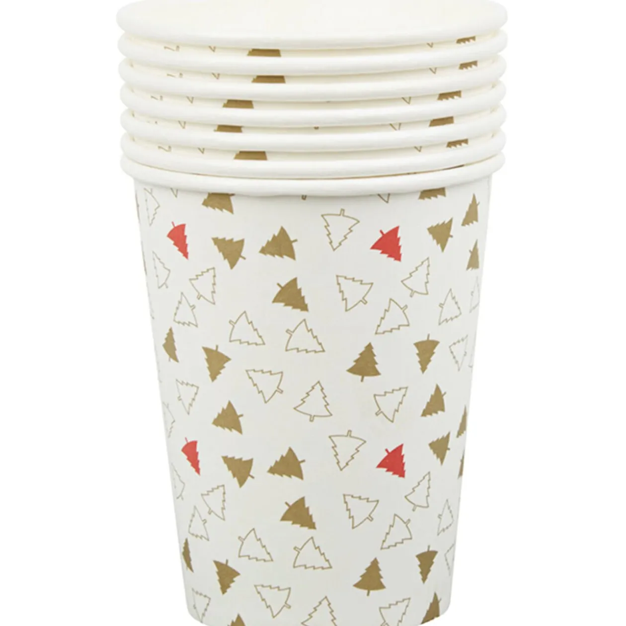 Gobelet en carton blanc design sapins x10