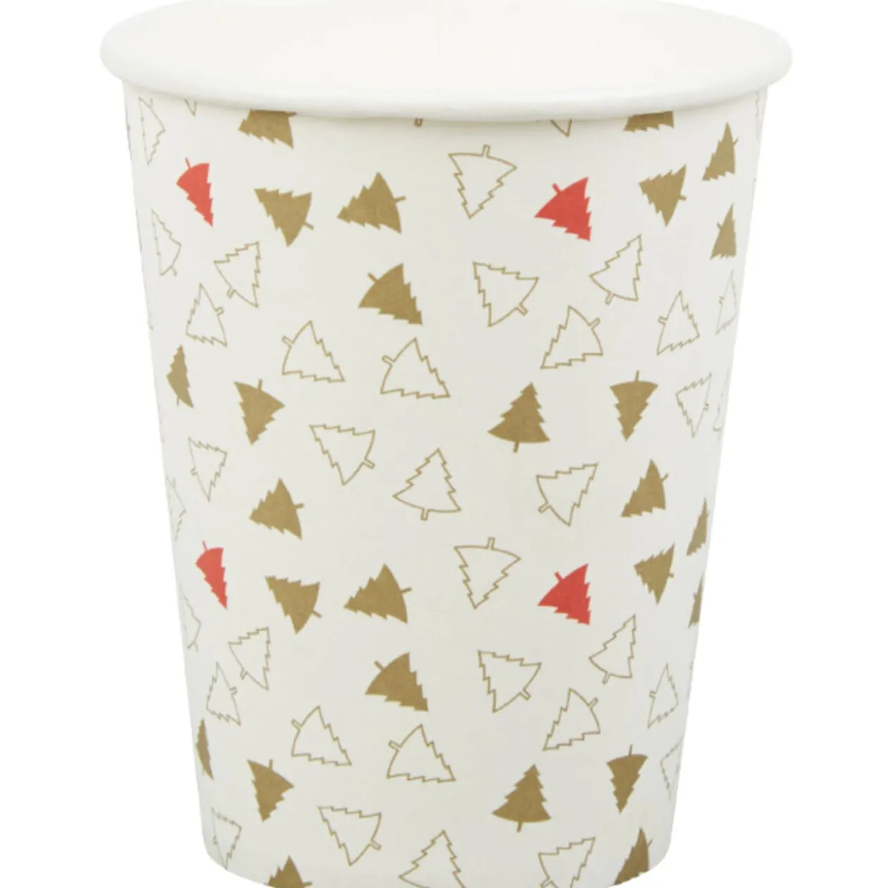 Gobelet en carton blanc design sapins x10