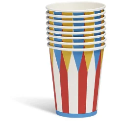 Gobelet en carton Cirdus bleu, rouge et blanc x 8