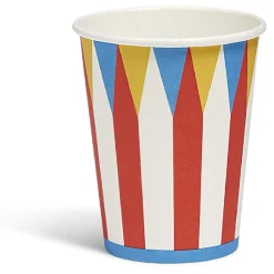 Gobelet en carton Cirdus bleu, rouge et blanc x 8