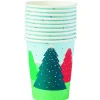 Gobelet en carton design sapins rouges et verts 25 cl x10