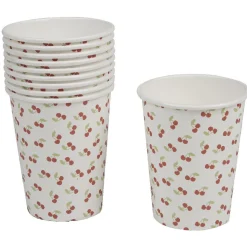 Gobelet en carton design cerise x10