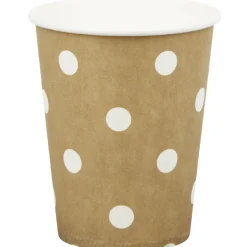 Gobelet en carton doré design pois blancs x10