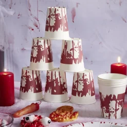 Gobelet en carton Halloween motif sang coulant 25cl x10