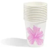 Gobelet en carton motif fleur hibiscus x10