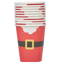Gobelet jetable design ceinturon de Père Noël x10