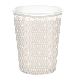 Gobelet jetable design napperon beige x10