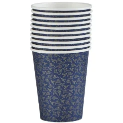 Gobelet jetable motif colibri bleu et or 25 cl x10