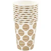 Gobelet jetable motif gros pois or et blanc 25 cl x10
