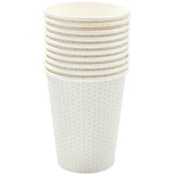 Gobelet jetable motif losange gris et blanc 25 cl x10