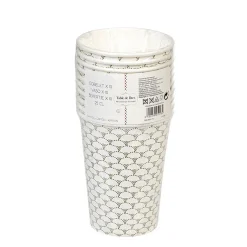 Gobelet jetable motif perle or et blanc 25 cl x10