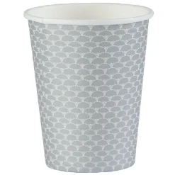 Gobelet jetable motif perle gris argent et blanc 25 cl x10