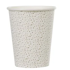 Gobelet jetable motif petit pois blanc et or 25 cl x10