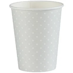Gobelet jetable motif petit pois gris et blanc 25 cl x10