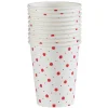 Gobelet jetable Noël motif pois flocon rouge blanc 25cl x10