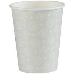 Gobelet jetable Noël motif flocon blanc et beige 25 cl x10