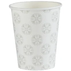 Gobelet jetable Noël motif flocon beige et gris 25 cl x10
