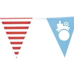 Guirlande à fanions Circus en papier rouge, blanc et bleu