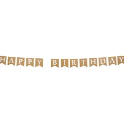 Guirlande anniversaire Happy Birthday papier kraft thème nature 2,5m