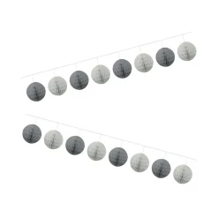 Guirlande boule papier gris 4 m