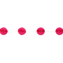 Guirlande boules en papier roses fuchsia