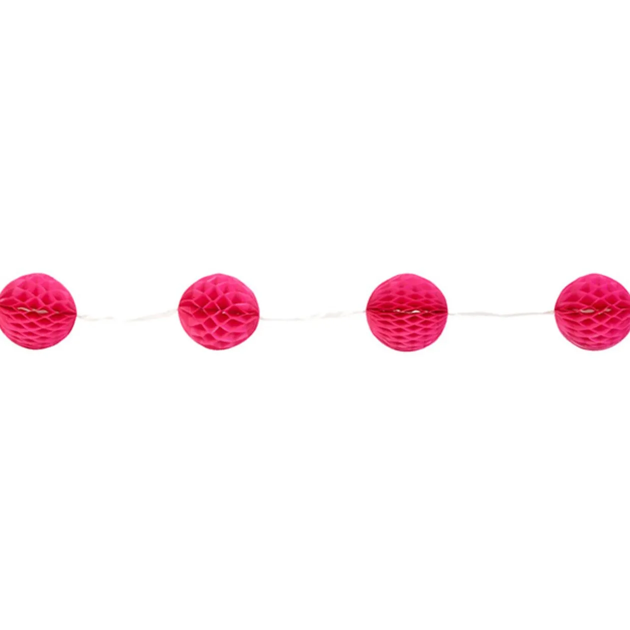 Guirlande boules en papier roses fuchsia