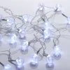 Guirlande boules lumineuses solaire blanc froid clignotant fixe 5,8 m