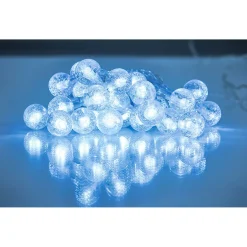 Guirlande boules lumineuses solaire blanc froid clignotant fixe 5,8 m