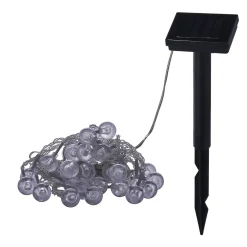 Guirlande boules lumineuses solaire blanc froid clignotant fixe 5,8 m