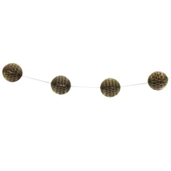Guirlande de 15 boules en papier dorées 5 m