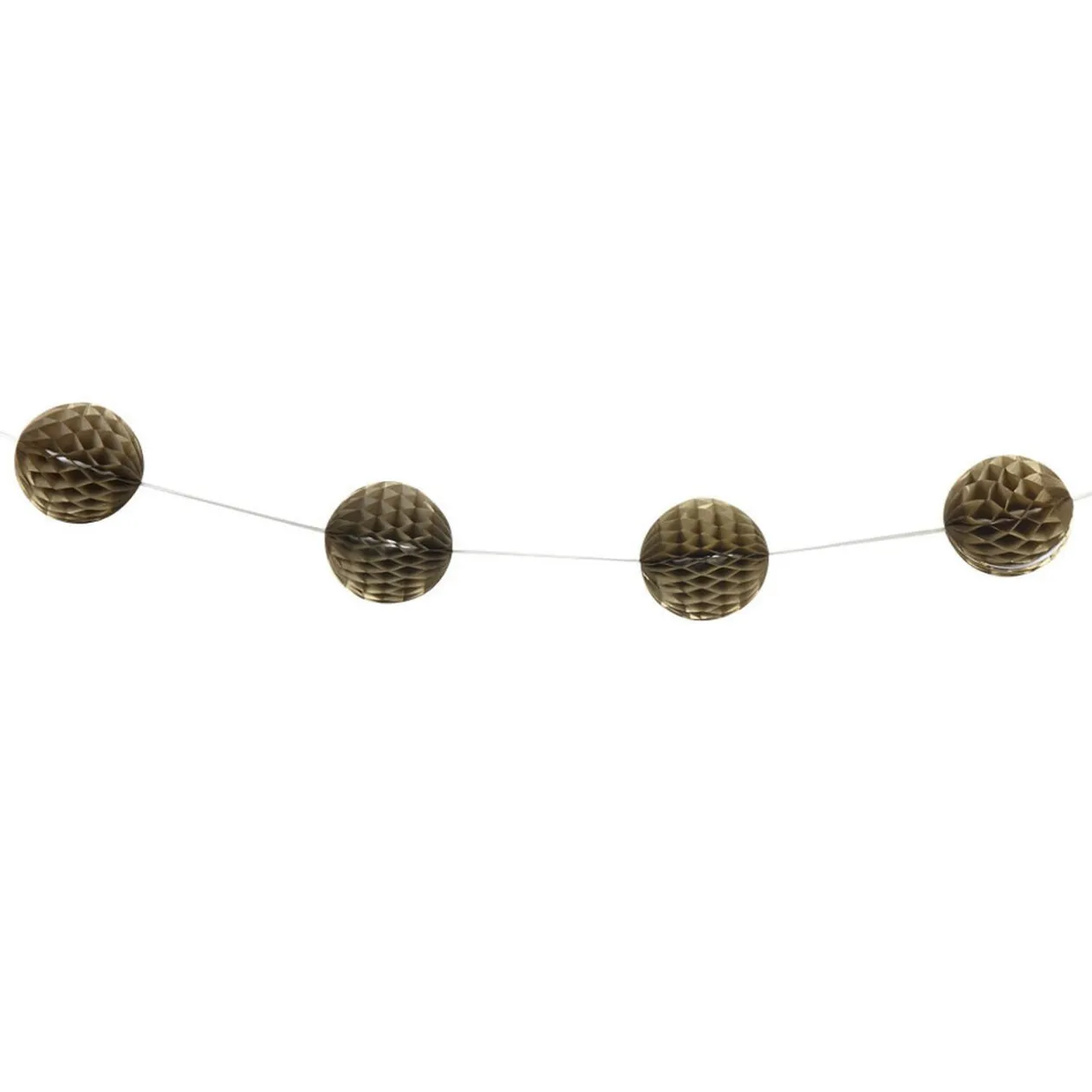 Guirlande de 15 boules en papier dorées 5 m