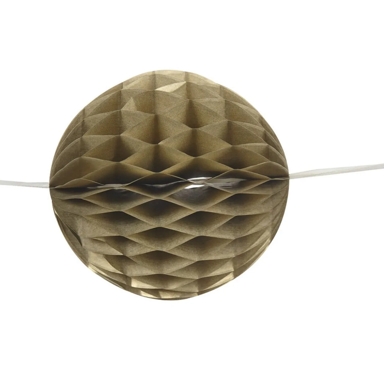 Guirlande de 15 boules en papier dorées 5 m