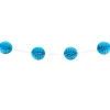 Guirlande de 15 boules en papier bleues turquoise 5 m
