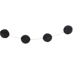 Guirlande de 15 boules en papier noires 5 m