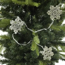 Guirlande de flocons en acrylique doré fil argenté