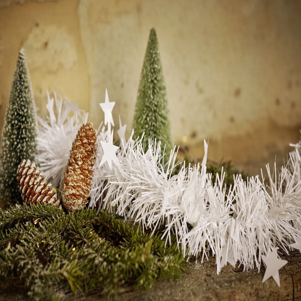 Guirlande de Noël à brins blanc scintillant L 3 m