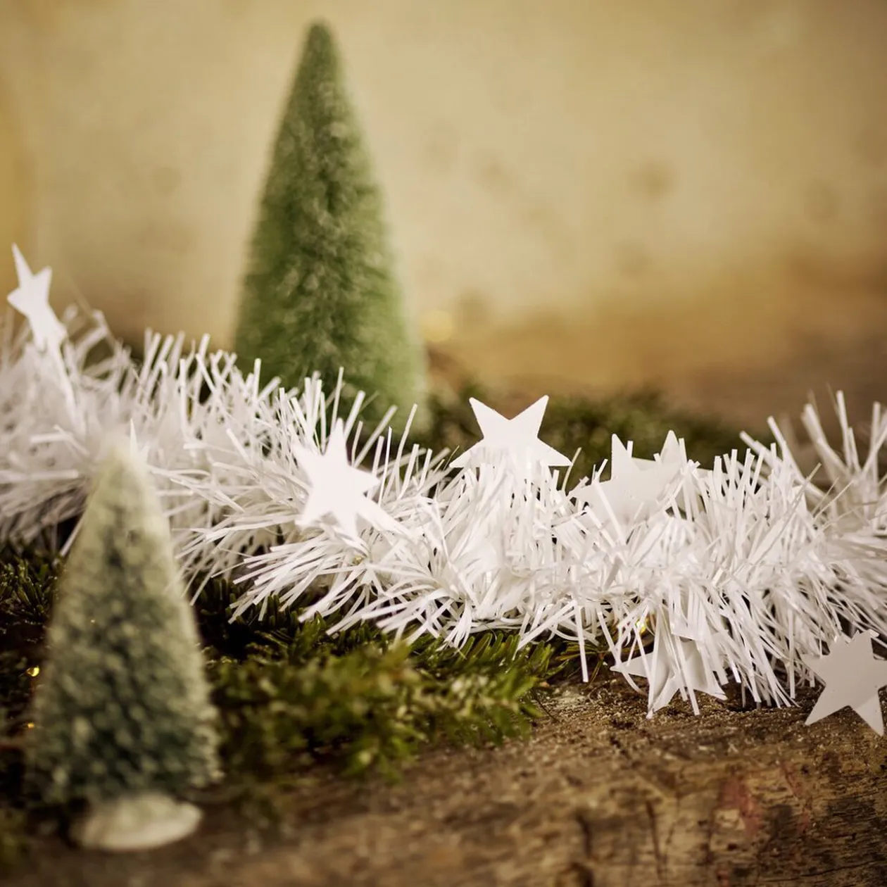 Guirlande de Noël à brins blanc scintillant L 3 m