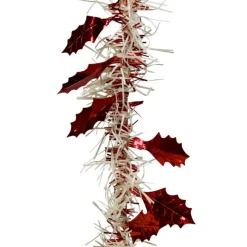 Guirlande de Noël argentée et rouge 2 m