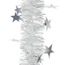 Guirlande de Noël argentée blanche 4 m