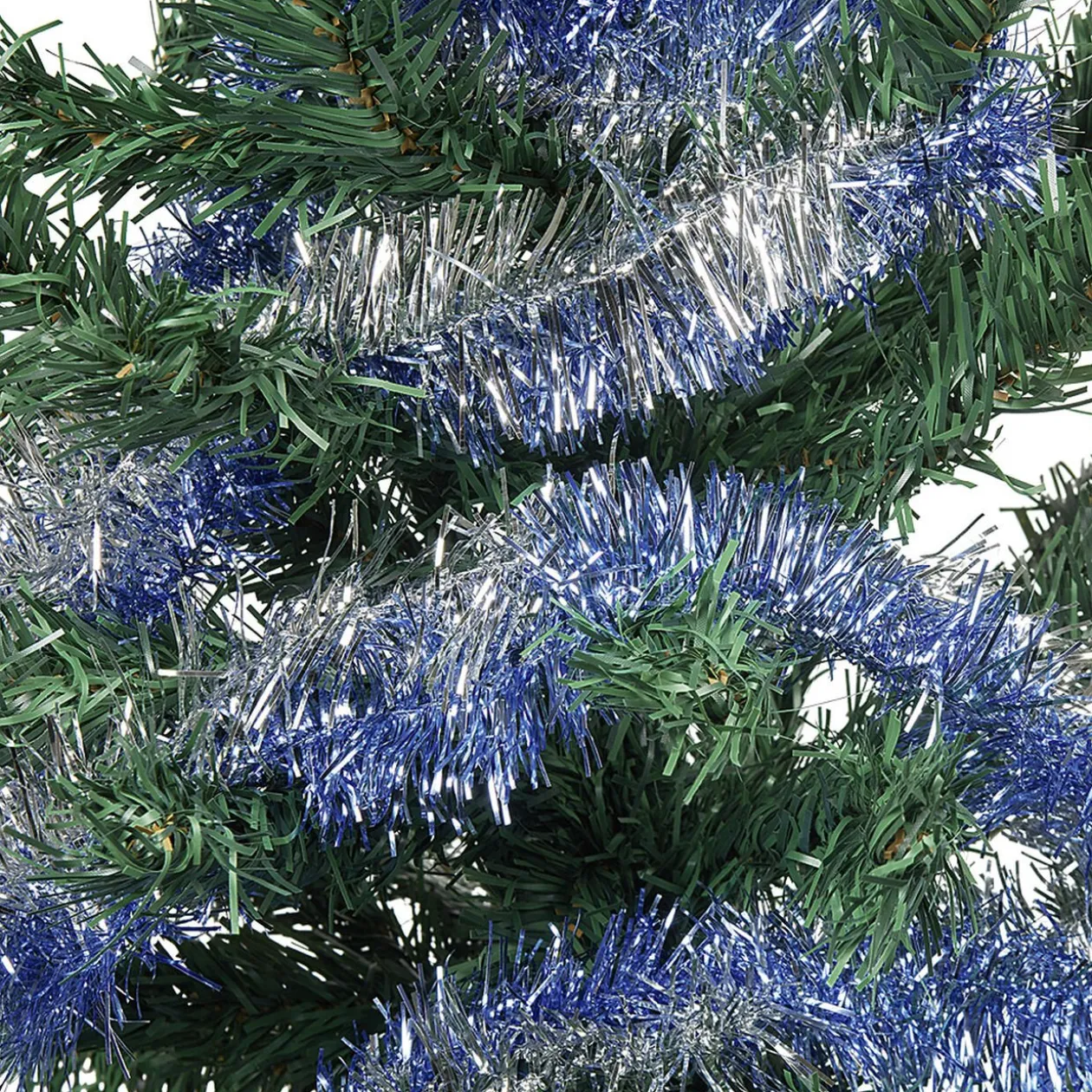 Guirlande de Noël argentée bleue 1,8 m