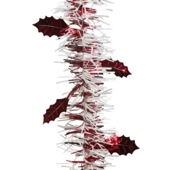 Guirlande de Noël blanche et rouge 2 m