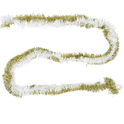 Guirlande de Noël blanche dorée 1,8 m