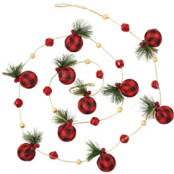 Guirlande de Noël boules rouges 1,80 m